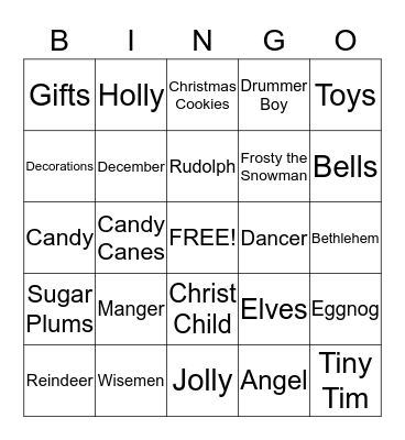 CHRISTMAS Bingo Card