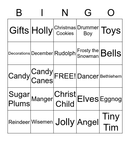 CHRISTMAS Bingo Card