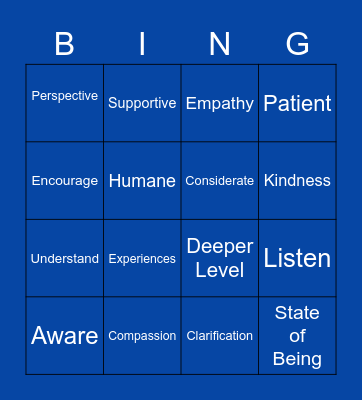 COMPASSION Bingo Card