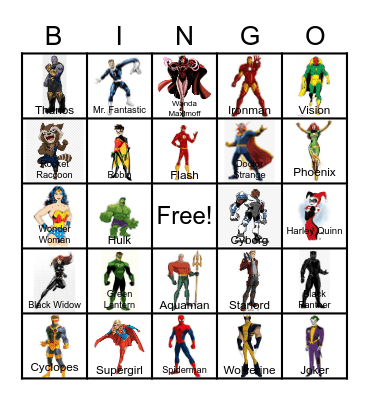 Superhero (and Villain!) Bingo! Bingo Card