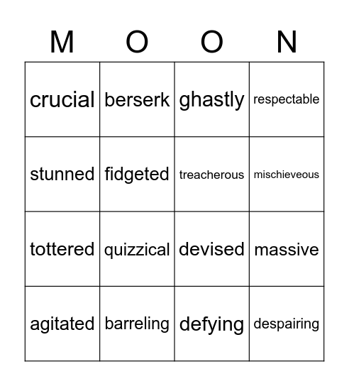 Chapters 29 - 44qui Bingo Card