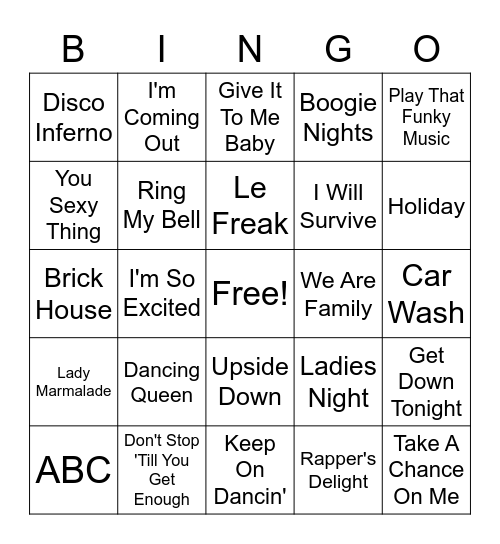 ROADS DISCO Bingo Card