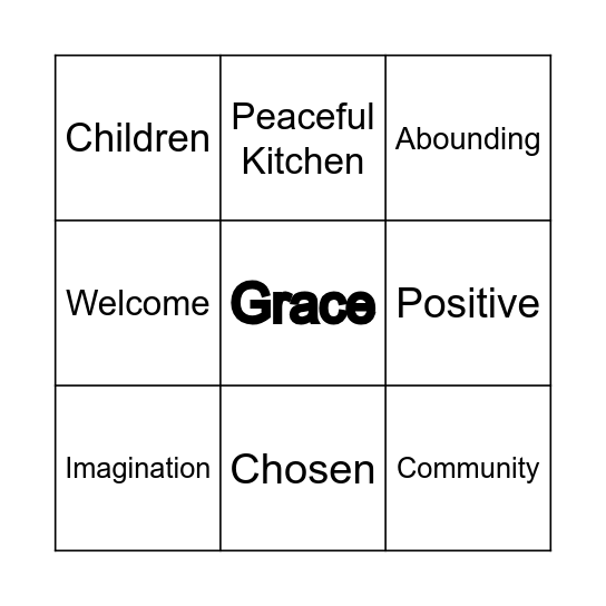 Sermon Bingo Test Bingo Card