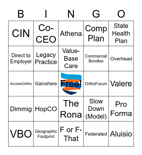 EmergeOrtho Bingo Card