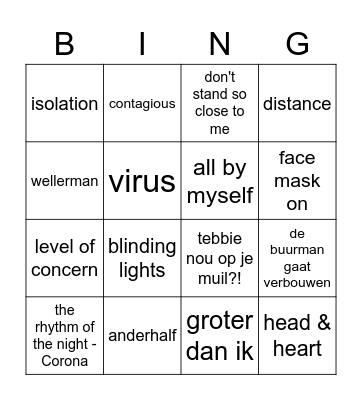 Wat een jaar! Bingo Card