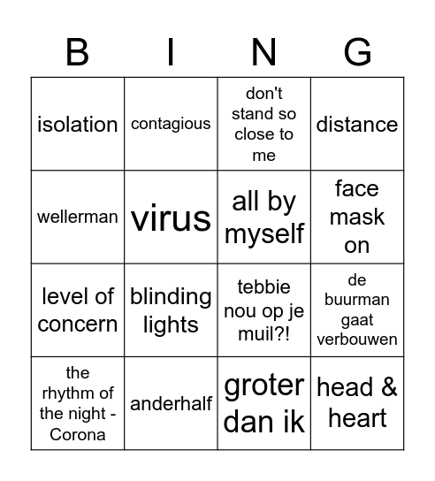 Wat een jaar! Bingo Card