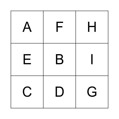 Alphabet Bingo Card