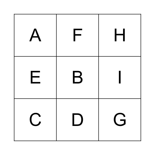 Alphabet Bingo Card