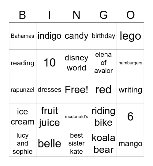 Bingo Card