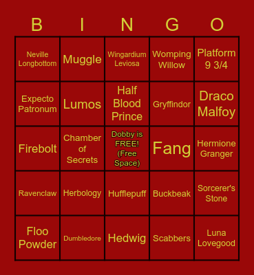 HARRY POTTER BINGO ⚡ Bingo Card