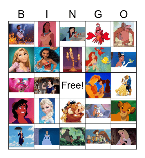Diney Bingo Card