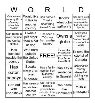 Global Bingo Card