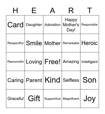 Happy Mothers Day! Bingo Card