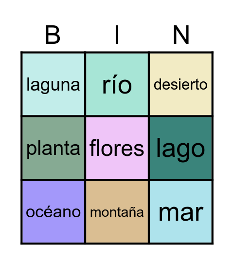 La Tierra Bingo Card