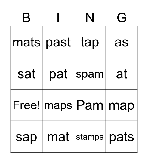 M P S A T Bingo Card