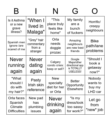 Mairéad Complaints Bingo - Spain Edition Bingo Card