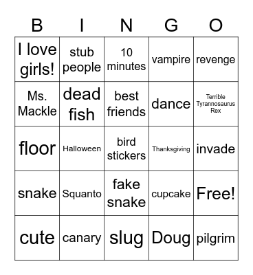 Horrible Harry in Room 2B Ch 1 - 4 Bingo Card