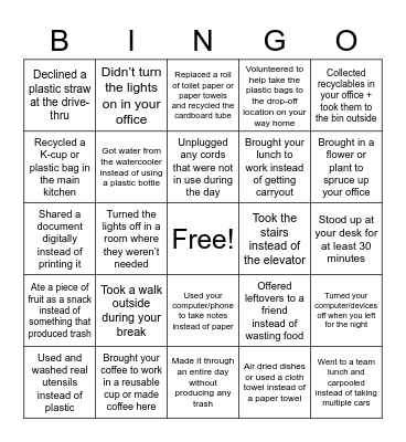 EARTH DAY  Bingo Card