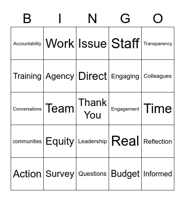 Buzzwords Bingo Card