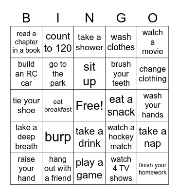 Time Management Bingo Card