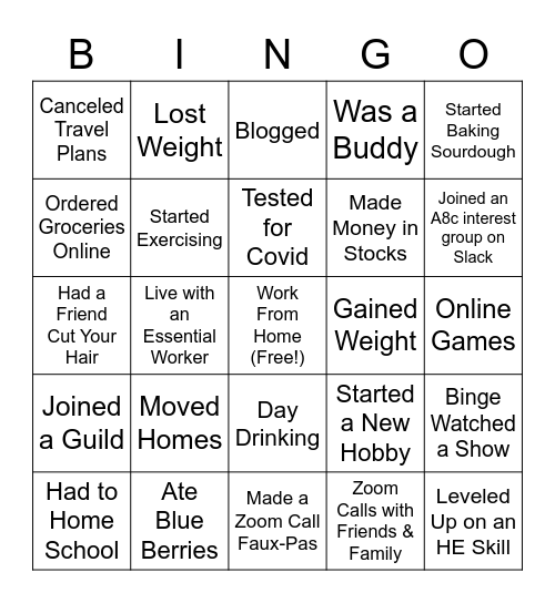 Hobbes Bingo Card