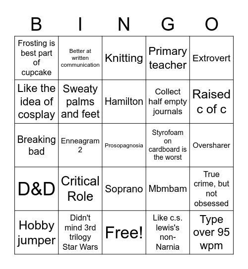 Marli Bingo Card