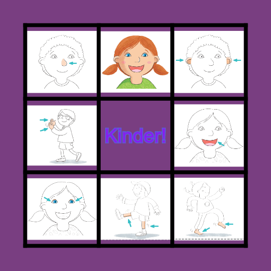 Body and face Bingo Card