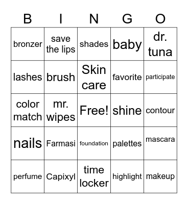 Farmasi Bingo Card