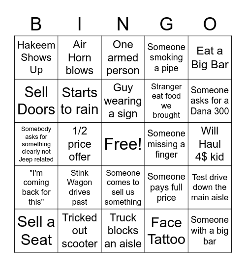 Jefferson Bingo 2021 Bingo Card