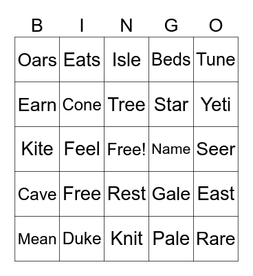 Wordscapes BINGO Card