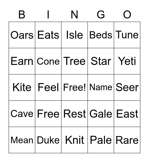 Wordscapes BINGO Card
