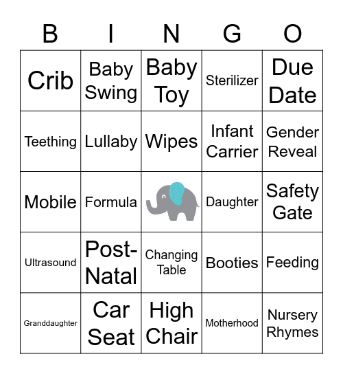 Gifty's Virtual Baby Shower! Bingo Card