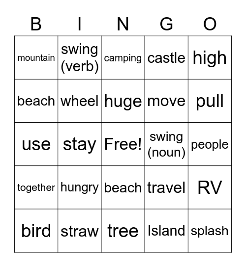 Week 3 Bingo Card