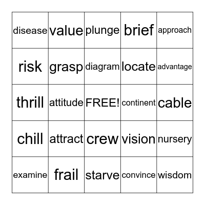 Words Every 3rd Grader Should Know Bingo Card