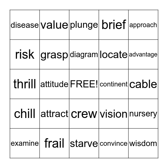 Words Every 3rd Grader Should Know Bingo Card