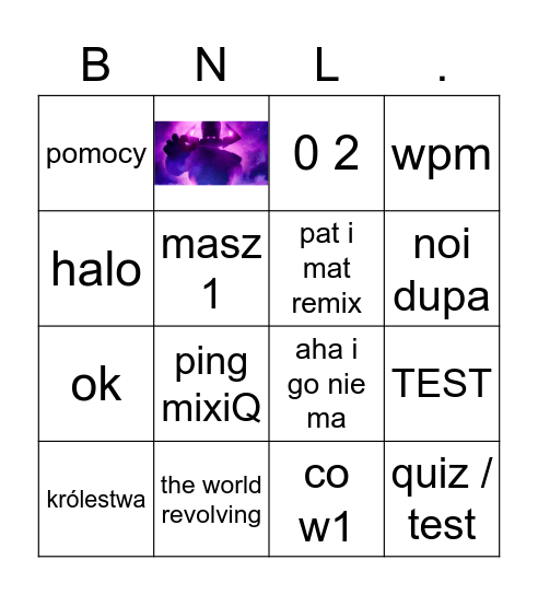 Typowy dzień na BNL Bingo Card