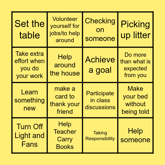 Taking Initiative Bingo! Bingo Card