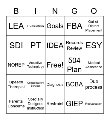 IEP-FOR-THE-WIN BINGO Card