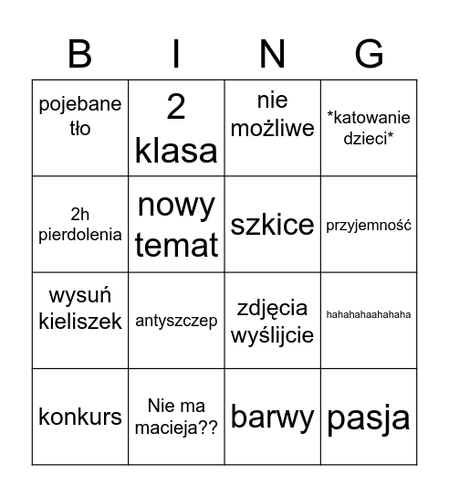 jola bingo Card