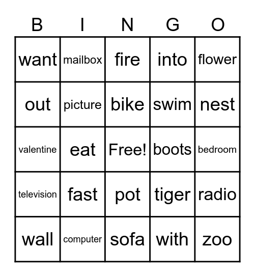 Family Day Bingo Card