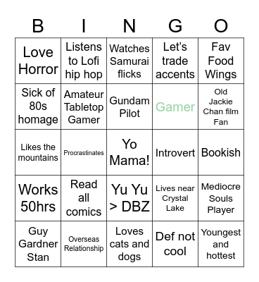 Julian Bingo Card