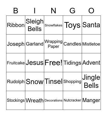 CHRISTMAS Bingo Card