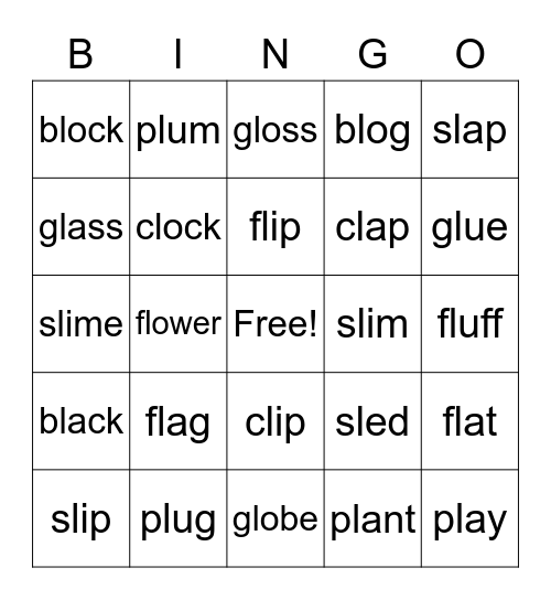 L Blend Bingo Card