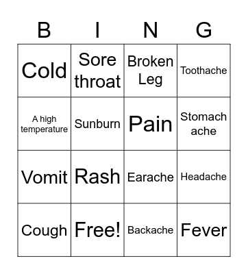 Health Bingo Card