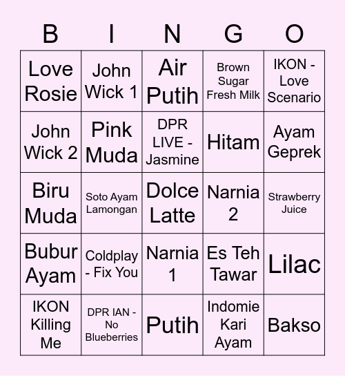 ATHA Bingo Card