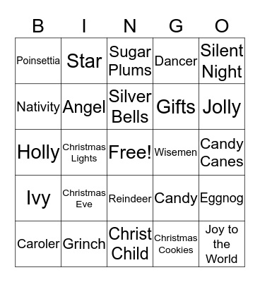 CHRISTMAS Bingo Card