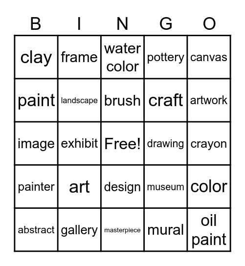 Art Bingo Card