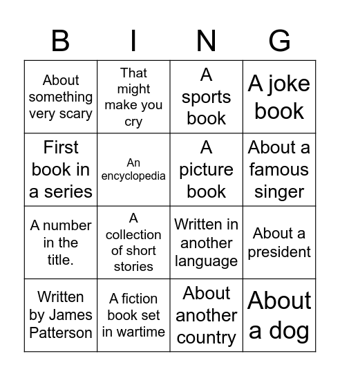 Library Hunt Bingo! Bingo Card