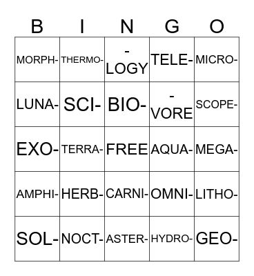 SCIENCE ROOTS Bingo Card