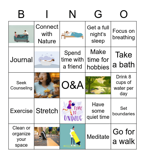 Self-Care Bingo Card